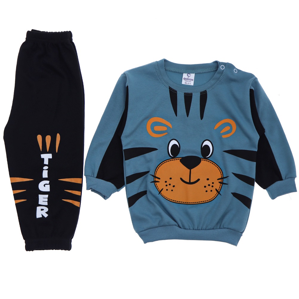 Çağkon 806 Erkek Çocuk Kaplanlı Baskılı İkili Takım 2 Yaş - Karışık Renk - 2 YAŞ