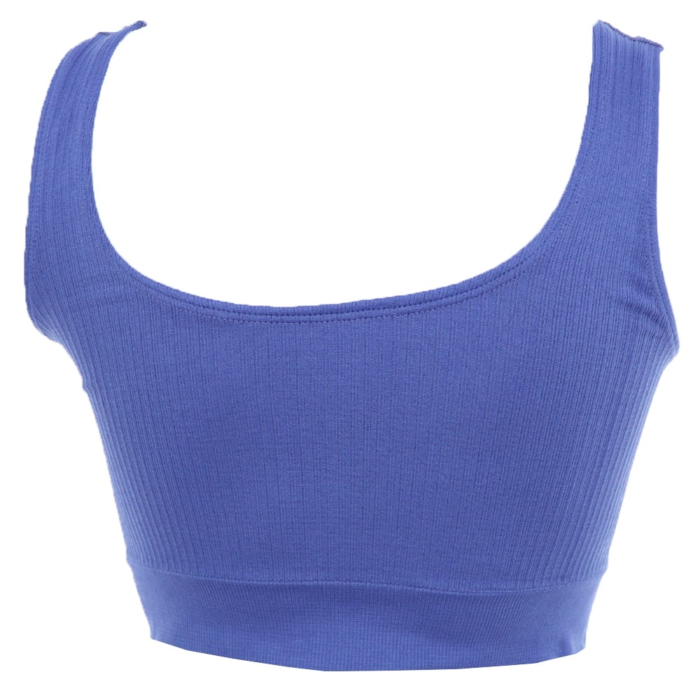 Form Angel 5700 Bayan Kalın Askılı Pedsiz Fitilli Crop Fit Büstiyer - İndigo - S-M