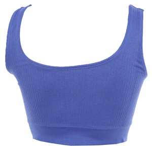 Form Angel 5700 Bayan Kalın Askılı Pedsiz Fitilli Crop Fit Büstiyer - İndigo - S-M