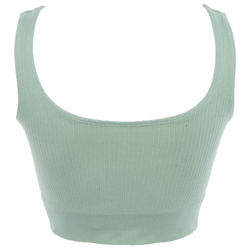 Form Angel 5700 Bayan Kalın Askılı Pedsiz Fitilli Crop Fit Büstiyer- Y. Haki - L-XL