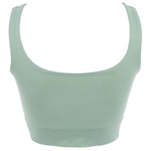 Form Angel 5700 Bayan Kalın Askılı Pedsiz Fitilli Crop Fit Büstiyer- Y. Haki - L-XL