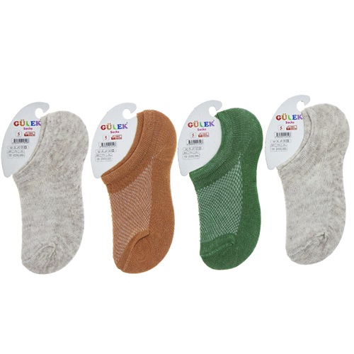Gülek 6028 Kız Çocuk Likralı Sneakers Patik Çorap - Karışık Renk