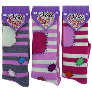 Nisa Kız Çocuk Likralı Desenli Külotlu Çorap - Karışık Renk