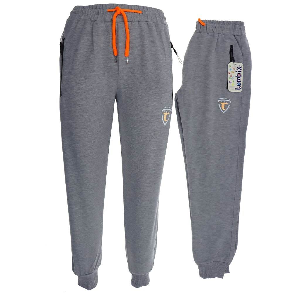 Tombix T Baskılı Kompakt Penye Fermuarlı Cep Paça Lastikli Erkek Çocuk Eşofman Alt 13-16 Yaş