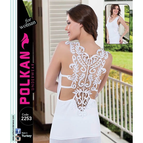 Polkan 2253 Bayan Sırtı Güpürlü Atlet