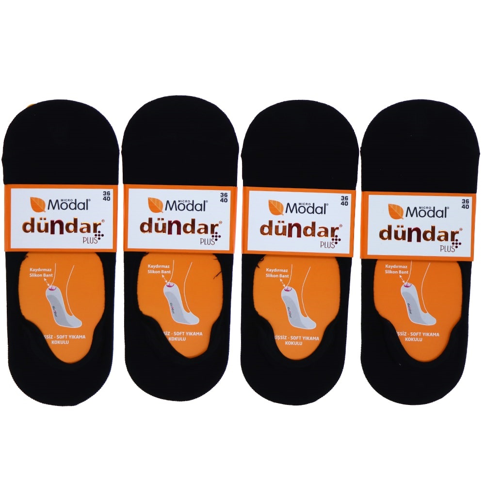 Dündar 6913 Bayan Modal Dikişsiz Soft Y.Kokulu Babet Çorap - Siyah