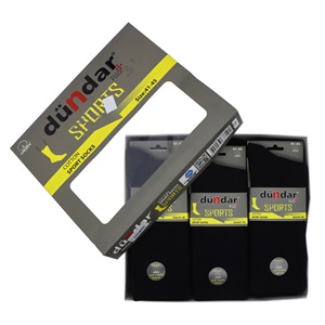 Dündar 7101 Erkek Dikişsiz Soket Havlu Tenis Spor Çorap - Siyah