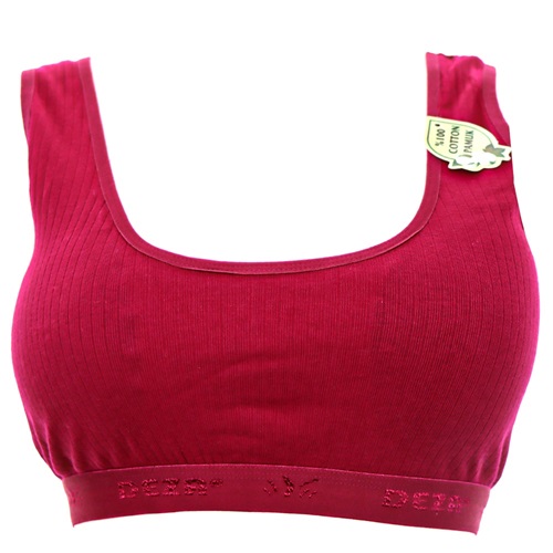 Deza 5042 Bayan Raporlu Ribana Kalın Askılı Pedli Büstiyer - Bordo - 110-115