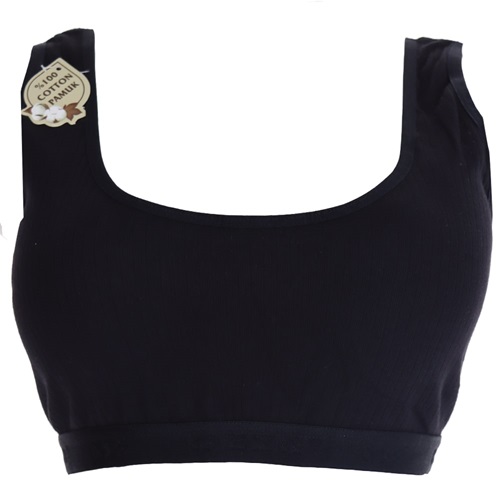 Deza 5042 Bayan Raporlu Ribana Kalın Askılı Pedli Büstiyer - Siyah - 100-105