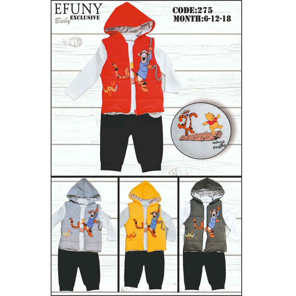 Efuny Baby 275 Erkek Bebe Tiger Baskılı Takım 6-18 Ay