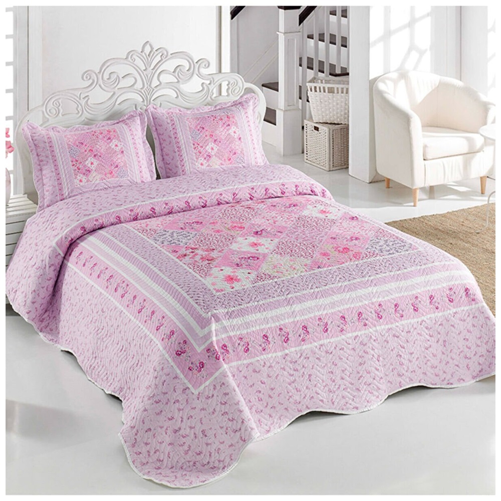 Örtüm Home Çift Kişilik Kapitone Yatak Örtüsü 2 li Takım - Karışık Renk