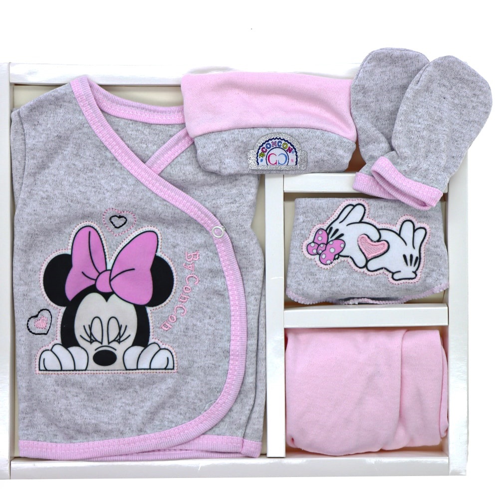 CC-5020 Minnie Mouse 5 Parça Lüx Zıbın Set 0-3 Ay - Karışık Renk - 0-3 AY