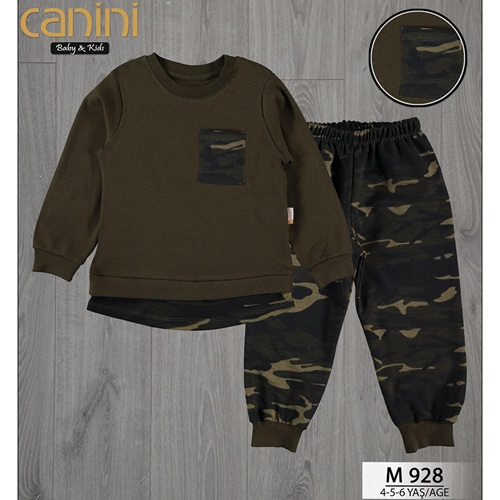 Canini Baby 928 Erkek Çocuk Cepli Kamuflaj Takım 4-6 Yaş