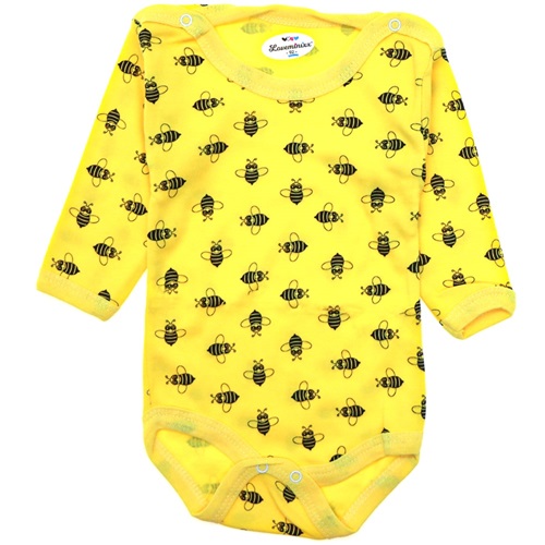 Loveminixx 1064 Çocuk Arılı Uzun Kol Çıtçıtlı Badi 2-3-4 Yaş