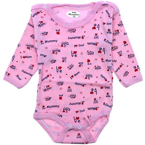 Loveminixx 1064 Çocuk Mom Baskılı Uzun Kol Çıtçıtlı Badi 2-3-4 Yaş