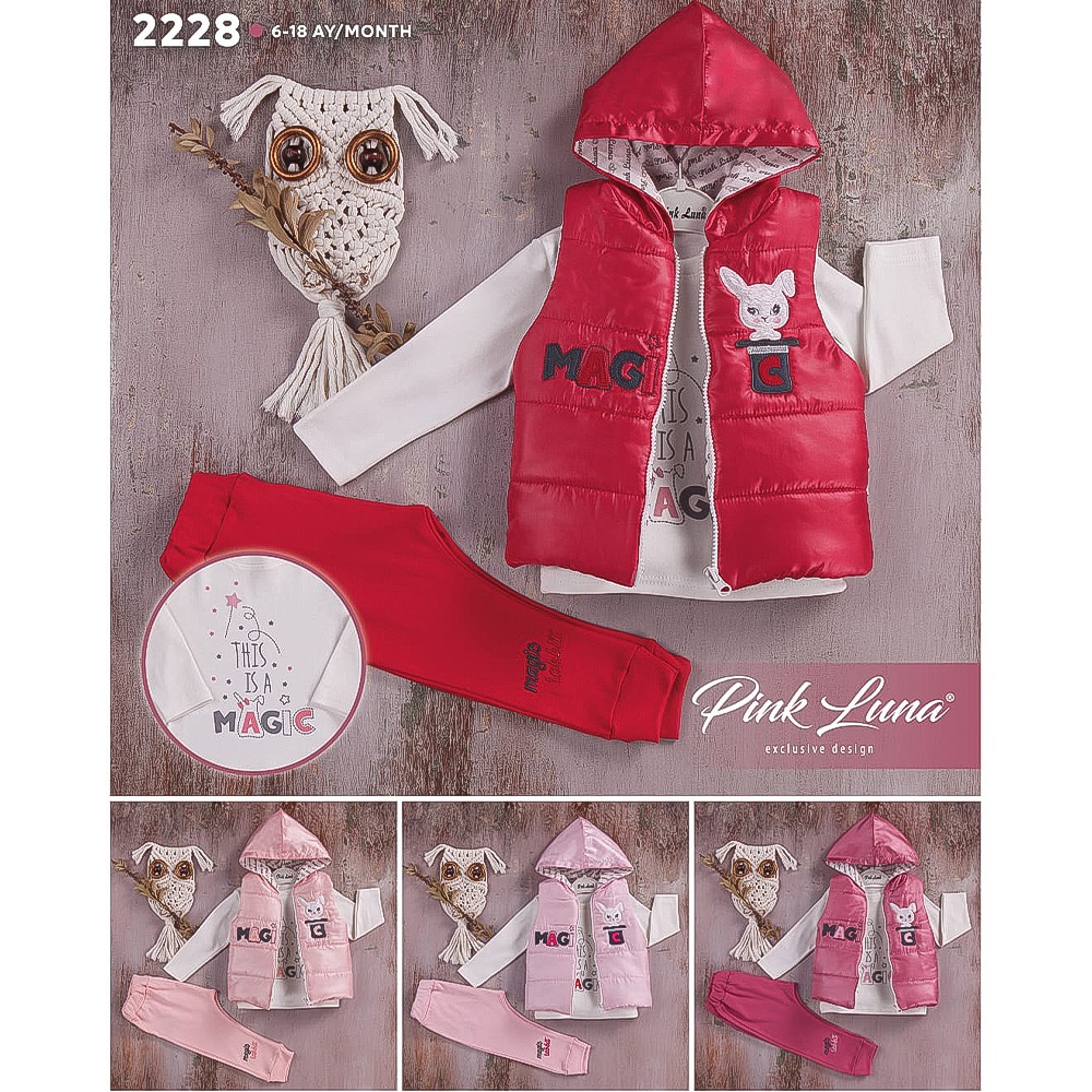 Pink Luna 2228 Kız Bebe Magic Bas. Şişme Yelek 3 lü Takım 6-18 Ay