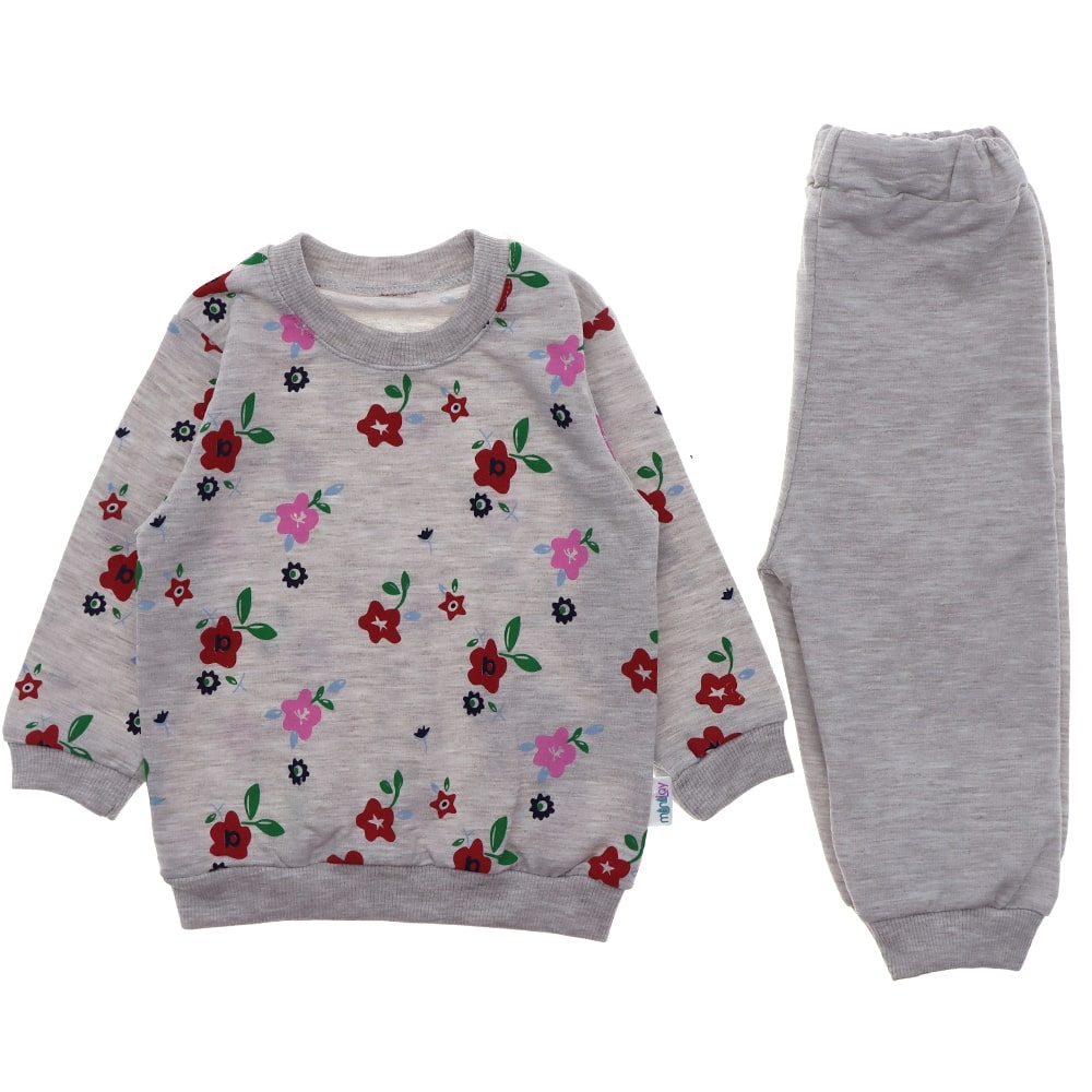 Minilay 6054 Kız Bebe Çiçek Baskılı 2 li Takım 6-18 Ay