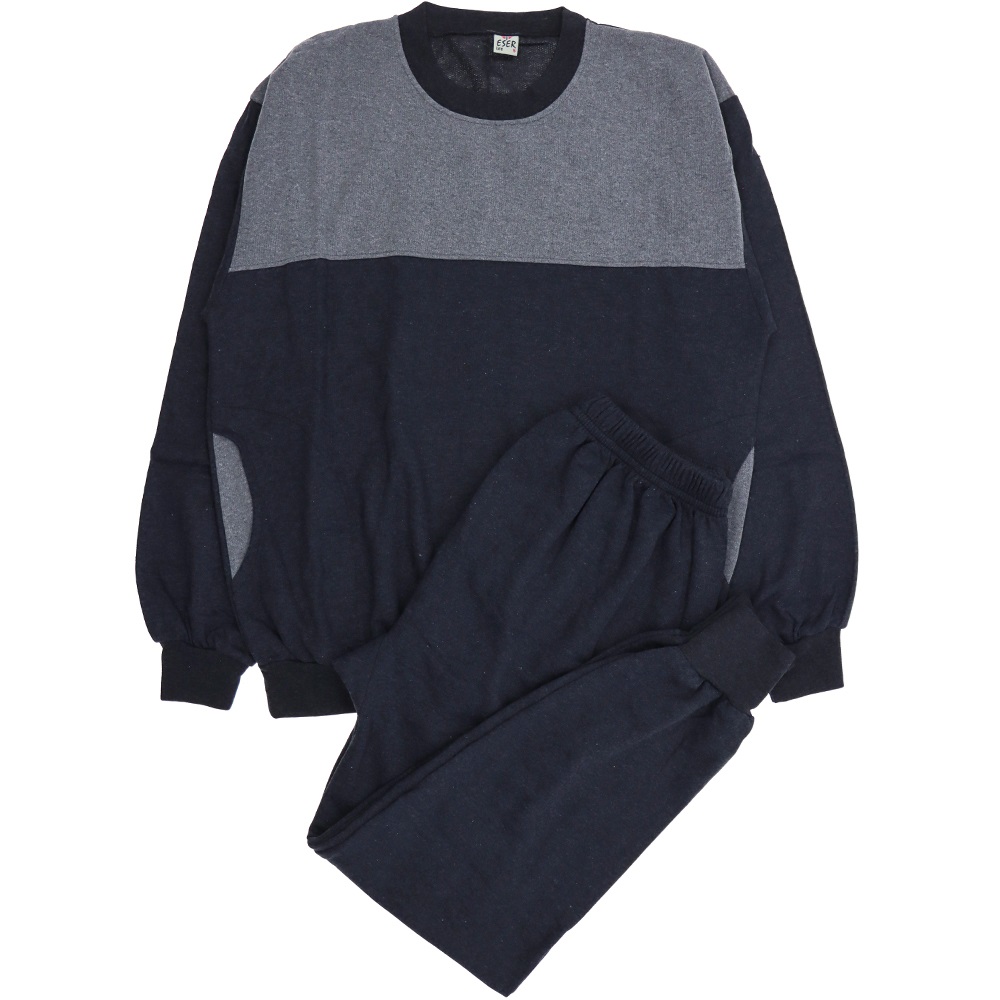 Eser Collection Erkek Sıfır Yaka Melanj Şardonlu Takım 5XL-6XL