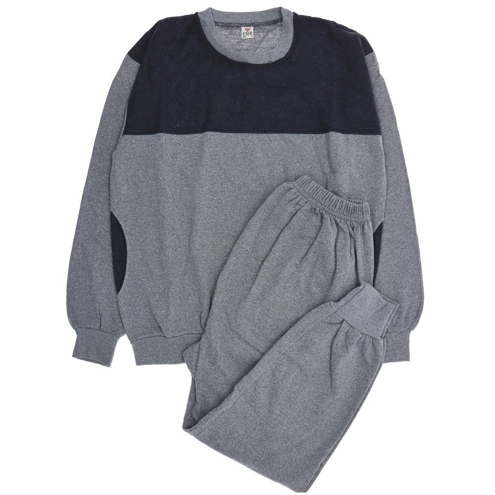 Eser Collection Erkek Sıfır Yaka Melanj Şardonlu Takım 5XL-6XL