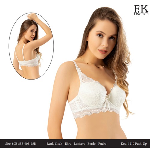 F.K 1210 Bayan B Cup Yarım Destekli Dantelli Balenli Sütyen 80-95