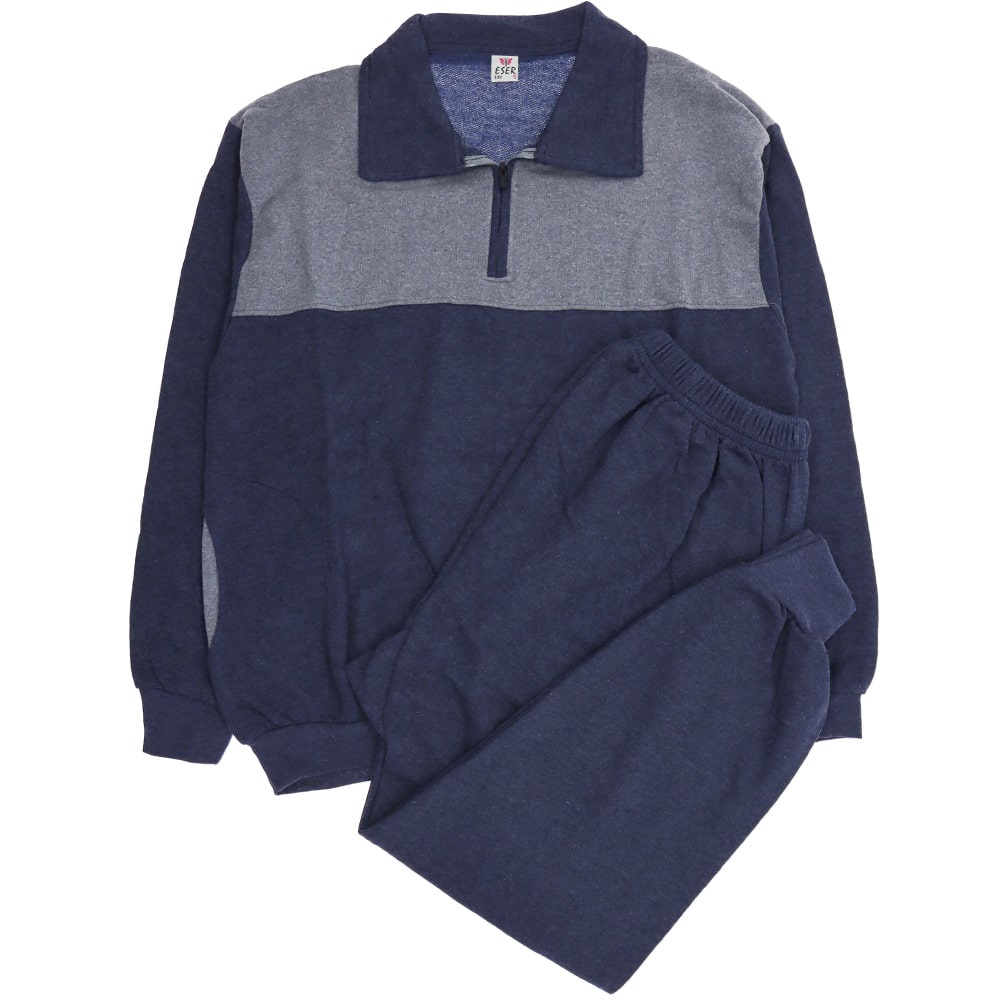 Eser Collection Erkek Yakalı Melanj Şardonlu Takım 5XL-6XL