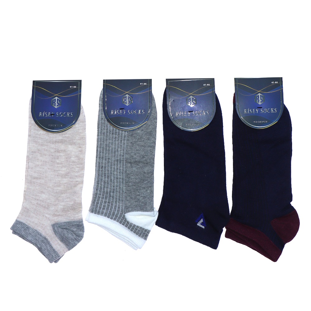 Risey 2237 Erkek Likralı Penye Mevsimlik Patik Çorap - Karışık Renk