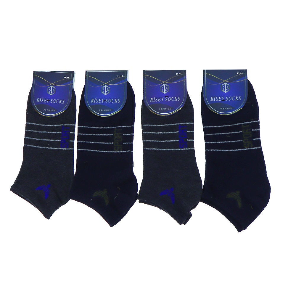 Risey 2237 Erkek Likralı Penye Mevsimlik Patik Çorap - Karışık Renk