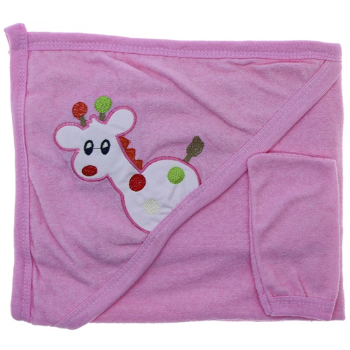 Bebaylin Bebe Zürafa Nakışlı Şapkalı Lifli Havlu 0-1 Yaş