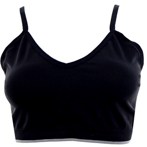 F.K 7300 Bayan İp Askılı Desenli Büstiyer 75-90 - Siyah - 75-80-85-90