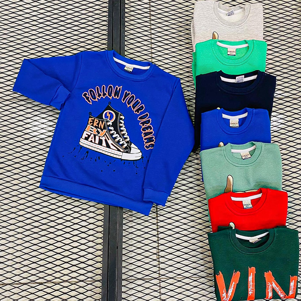 Erenbey 50010 Erkek Çocuk Follow Your Baskılı 3 İp Sweat 3-7 Yaş