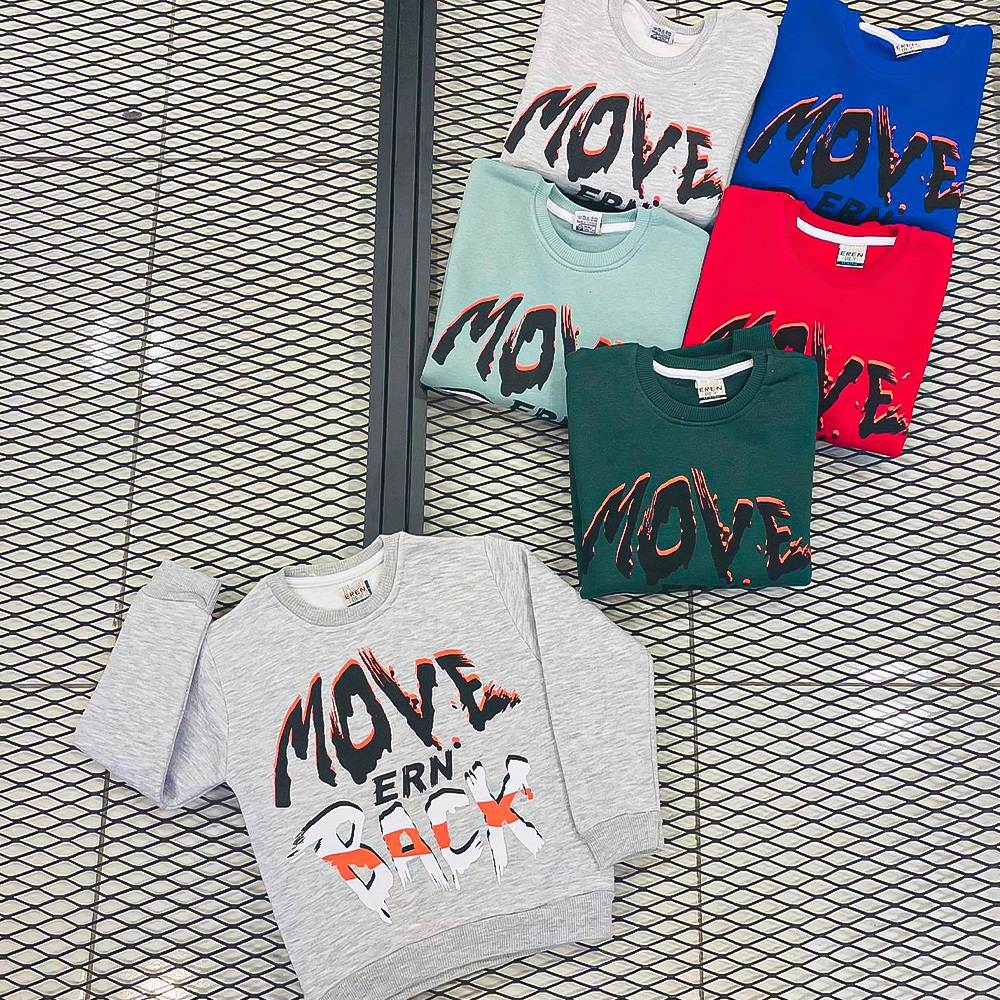 Erenbey 40014 Erkek Çocuk Move Ern Back Baskılı 3 İp Sweat 3-7 Yaş