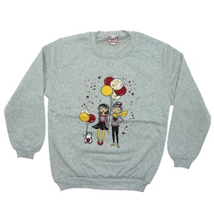 Azranur 2165 Kız Çocuk 2 İplik Şardonlu Balonlu Kız Bas Sweat 3-10 Yaş