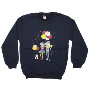 Azranur 2165 Kız Çocuk 2 İplik Şardonlu Balonlu Kız Bas Sweat 3-10 Yaş