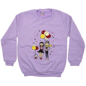 Azranur 2165 Kız Çocuk 2 İplik Şardonlu Balonlu Kız Bas Sweat 3-10 Yaş