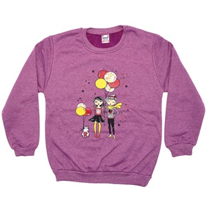 Azranur 2165 Kız Çocuk 2 İplik Şardonlu Balonlu Kız Bas Sweat 3-10 Yaş