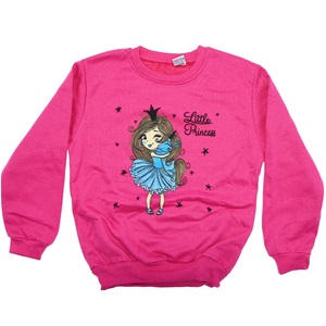 Azranur 2152 Kız Çocuk 2 İplik Şardonlu Little Princess Bas Sweat 3-10 Yaş