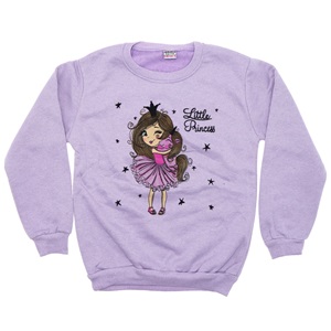 Azranur 2152 Kız Çocuk 2 İplik Şardonlu Little Princess Bas Sweat 3-10 Yaş