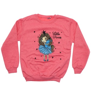 Azranur 2152 Kız Çocuk 2 İplik Şardonlu Little Princess Bas Sweat 3-10 Yaş