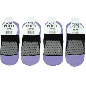 X Gri Polo B-24 Bayan Likralı İran Babet Çorap - Siyah