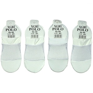 X Gri Polo B-24 Bayan Likralı İran Babet Çorap - Siyah