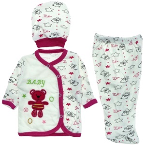 Bebişş 1208 Ayıcık Nakışlı Bebe Zıbın Takım 0-3 Ay - Karışık Renk - 0-3 AY