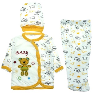 Bebişş 1208 Ayıcık Nakışlı Bebe Zıbın Takım 0-3 Ay - Karışık Renk - 0-3 AY