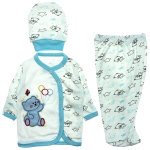 Bebişş 1208 Ayıcık Nakışlı Bebe Zıbın Takım 0-3 Ay - Karışık Renk - 0-3 AY