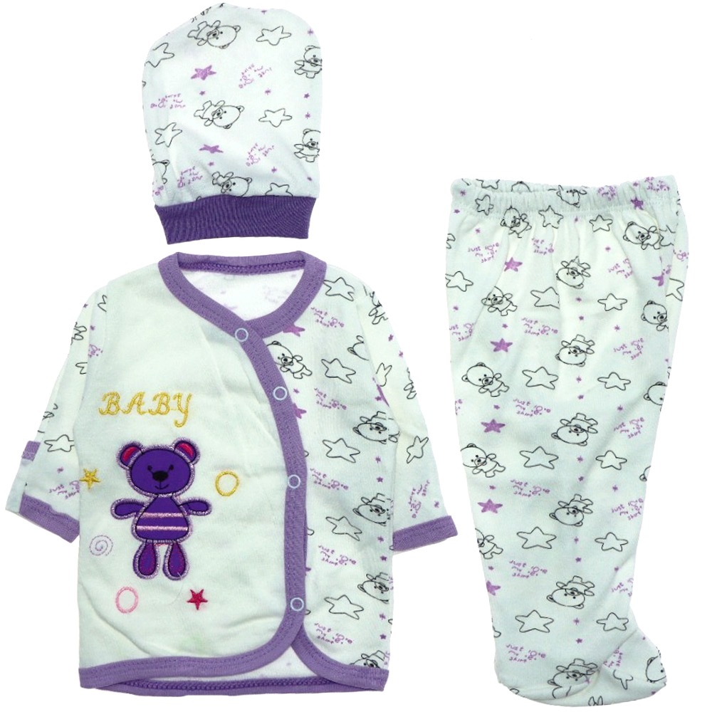 Bebişş 1208 Ayıcık Nakışlı Bebe Zıbın Takım 0-3 Ay - Karışık Renk - 0-3 AY