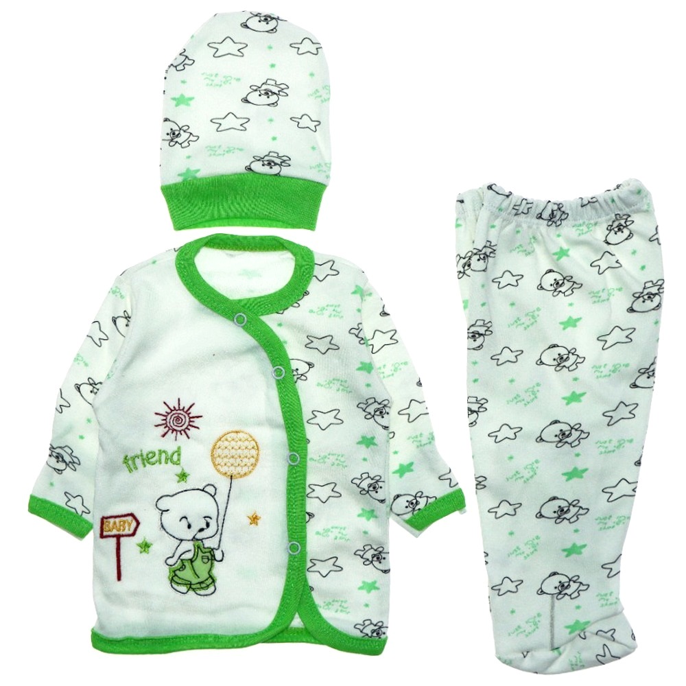 Bebişş 1208 Ayıcık Nakışlı Bebe Zıbın Takım 0-3 Ay - Karışık Renk - 0-3 AY