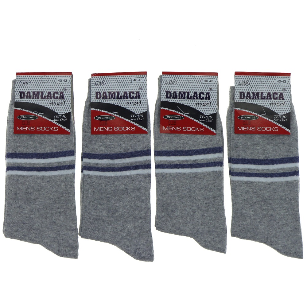 Damlaca 2709 Erkek Likralı Penye Soket Çorap - Karışık Renk