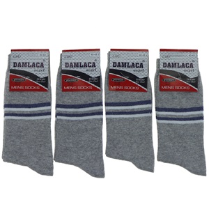 Damlaca 2709 Erkek Likralı Penye Soket Çorap - Karışık Renk