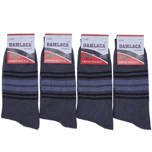 Damlaca 2709 Erkek Likralı Penye Soket Çorap - Karışık Renk