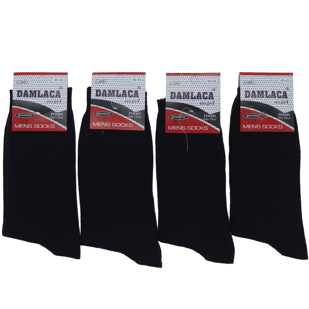 Damlaca 2709 Erkek Likralı Penye Soket Çorap - Karışık Renk