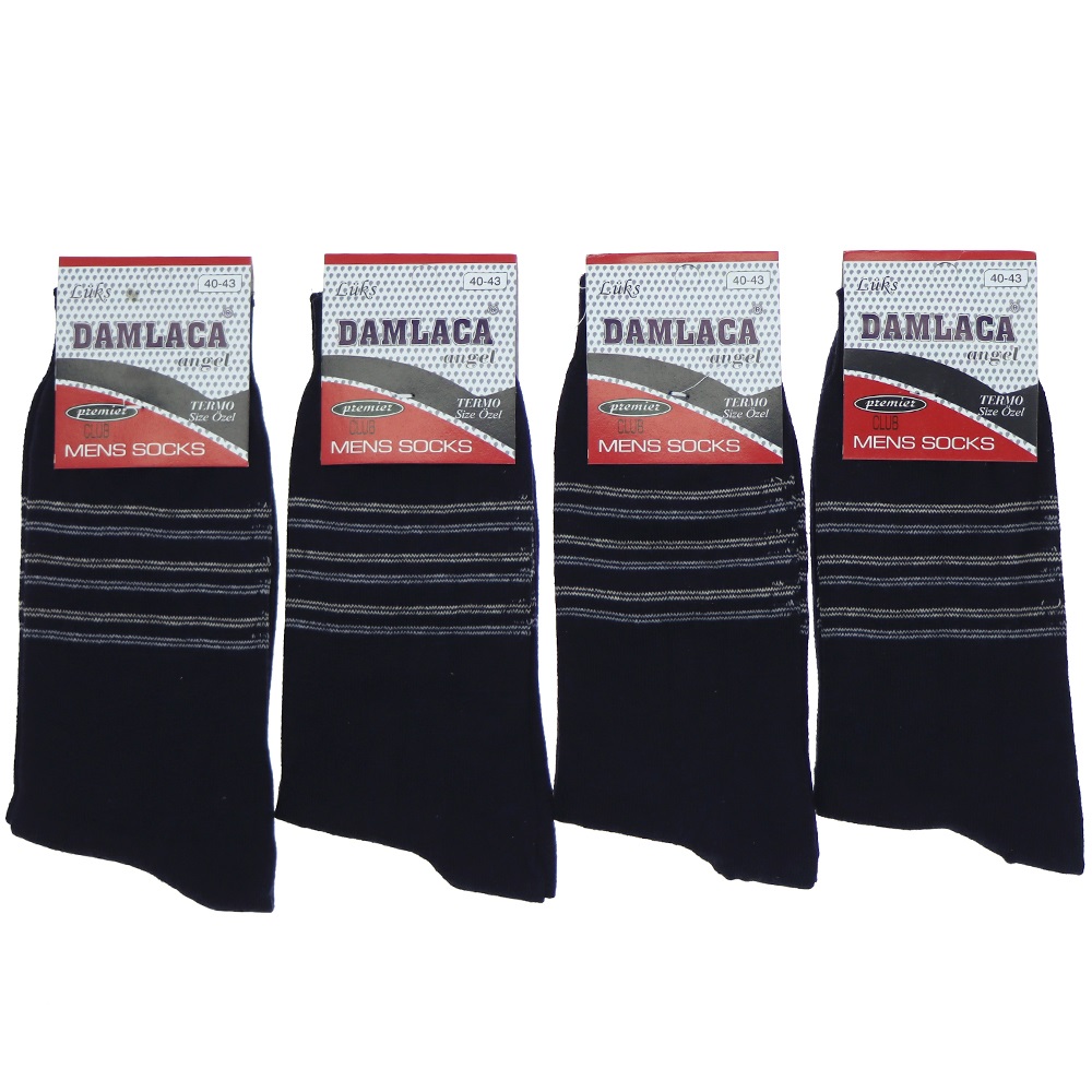 Damlaca 2709 Erkek Likralı Penye Soket Çorap - Karışık Renk